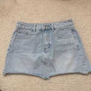 SHEIN Light Blue Denim Mini Skirt